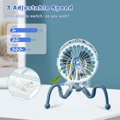 Portable Multifunctional USB Rechargeable Cooling Clip On Fan - Avionnti