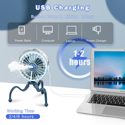 Portable Multifunctional USB Rechargeable Cooling Clip On Fan - Avionnti