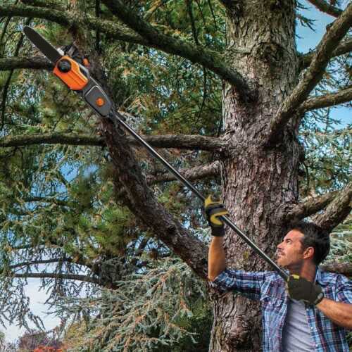 Powerful 2-In-1 Electric Pole Saw Chainsaw Trimmer With Auto-Tension - Avionnti