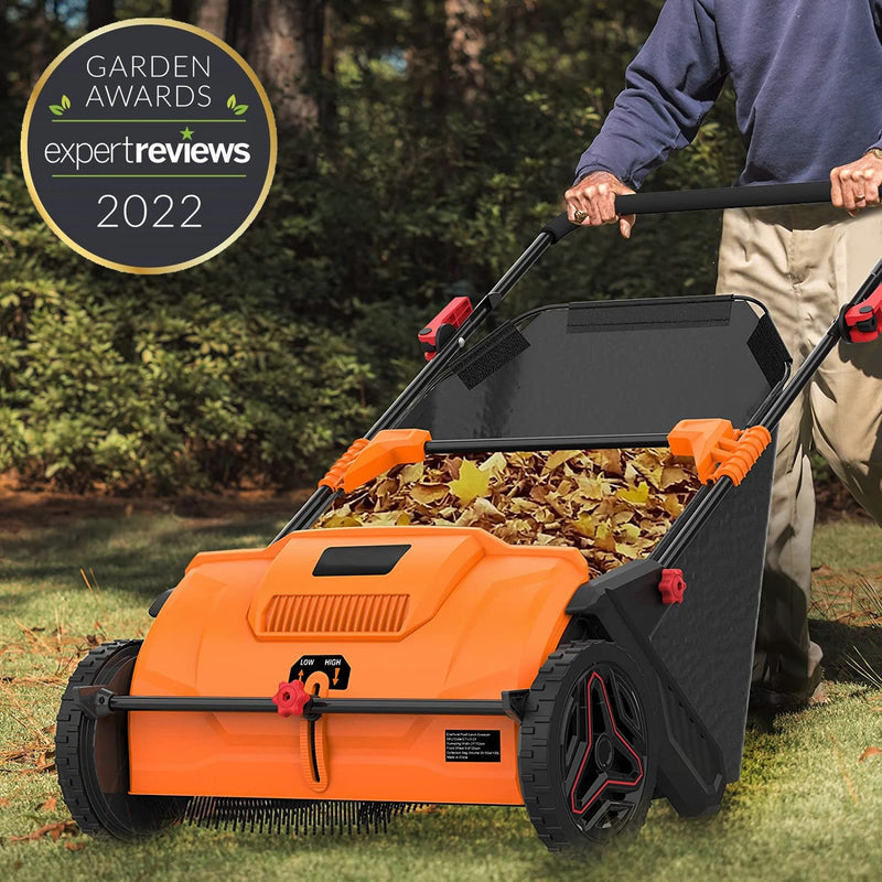 Powerful 21-Inch Push Lawn Leaf Sweeper With 100L Hopper Bag - Avionnti