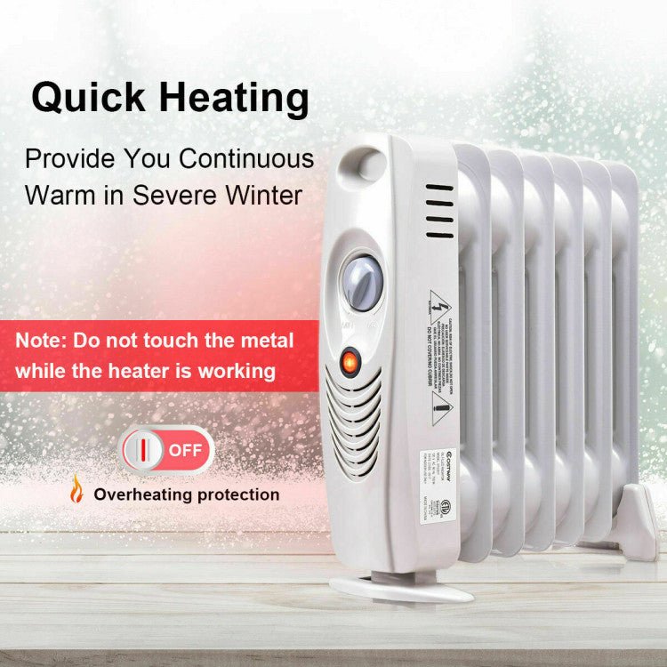 Powerful 700W Electric Oil-Filled Radiator Heater With Portable Handle - Avionnti