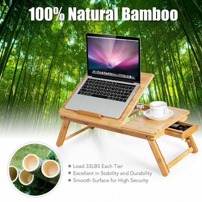Premier Bamboo Multifunctional Laptop Desk with Heat-Dissipation Top - Avionnti