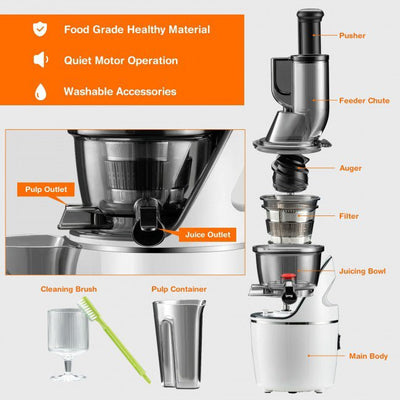 Premier Slow Masticating Cold Press Juice Extractor with Cleaner Brush - Avionnti