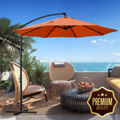 Premium 10ft Outdoor Patio Cantilever Umbrella With Tilt Adjustment - Avionnti
