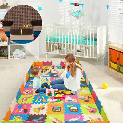 PREMIUM 125 Pieces Non-Toxic Baby Foaming Play Mat with Fence - Avionnti