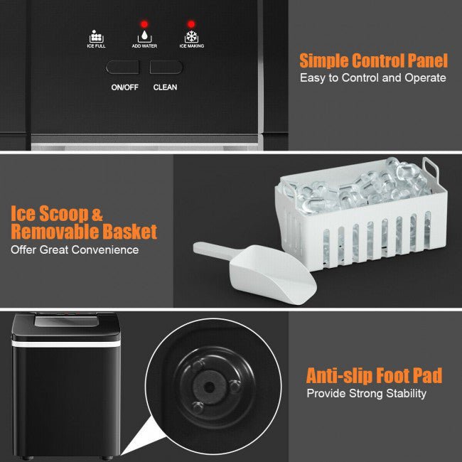 Premium 1.6L Portable Countertop Ice Maker W/ Scoop - Avionnti