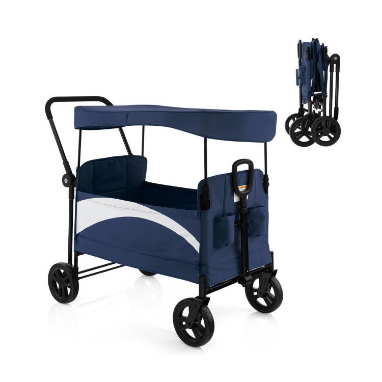 Premium 2-In-1 Baby Stroller Wagon With Adjustable Canopy And Handles - Avionnti