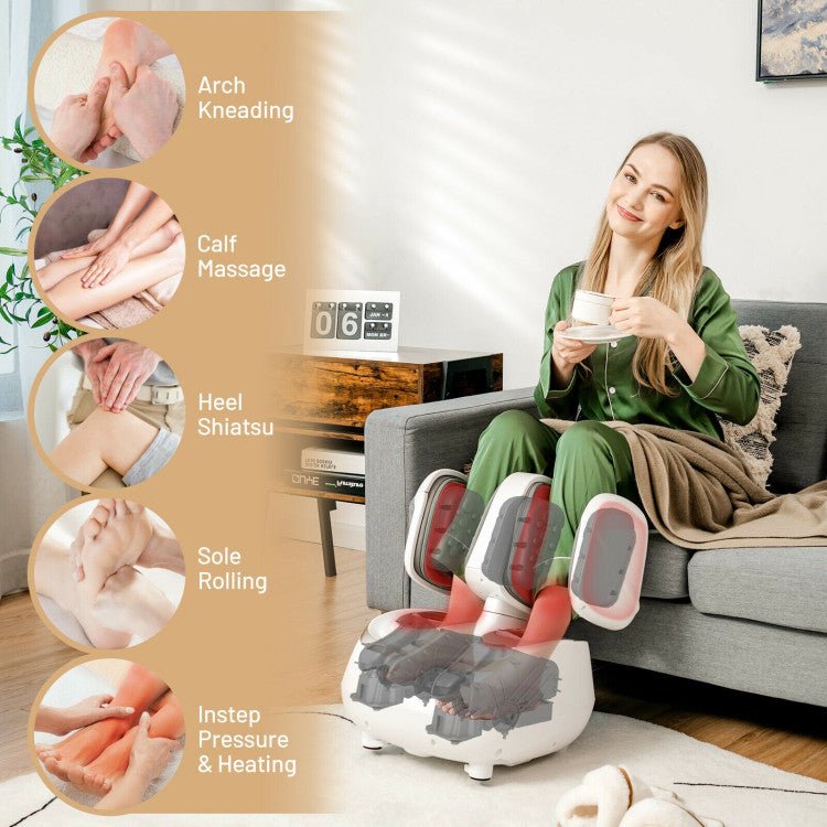 Premium 2-In-1 Electric Shiatsu Foot Calf Massager With Heat Function - Avionnti