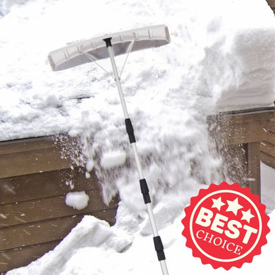 Premium 21 Feet Telescoping Snow Roof Rake With Large Poly Blade - Avionnti