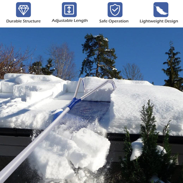 Premium 21" Roof Snow Rake Removal Tool with Adjustable Handle Best Roof Rake
