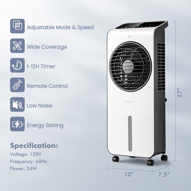 Premium 3-in-1 Evaporative Air Cooler Humidifier With Timer Remote - Avionnti