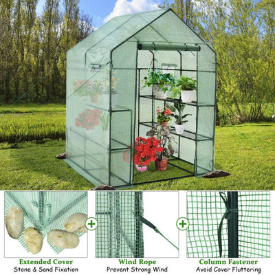 Premium 56-Inch Walk-In Large Garden Greenhouse W/ Observation Windows - Avionnti