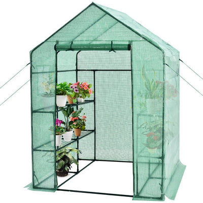 Premium 56-Inch Walk-In Large Garden Greenhouse W/ Observation Windows - Avionnti