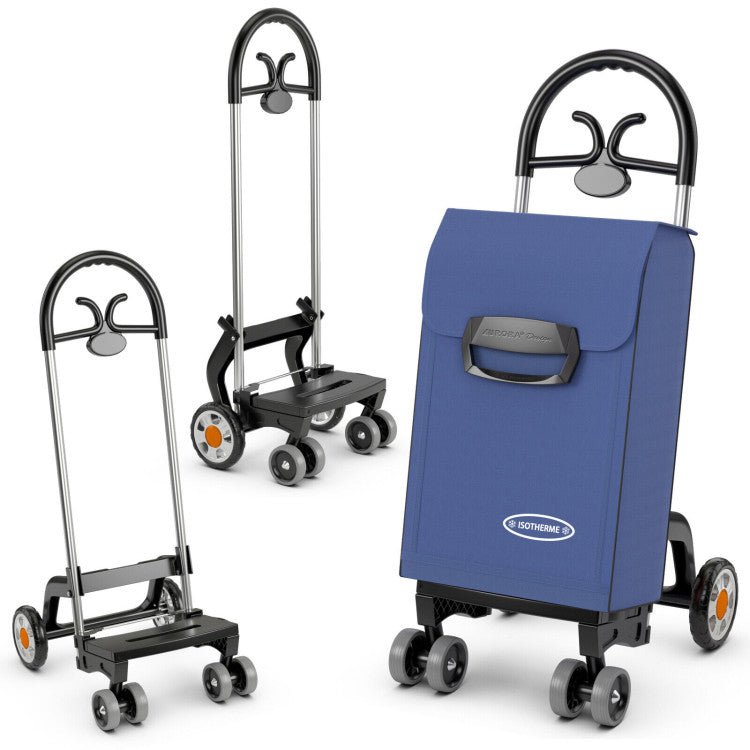 Premium 66LBS Folding Shopping Utility Cart With 360 Swivel Wheels - Avionnti