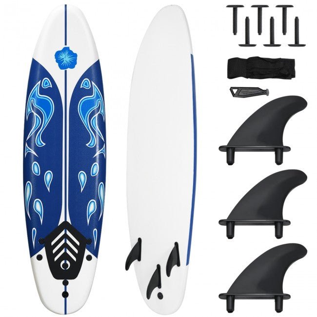 Premium 6ft Multipurpose Surfing Foamie Surfboard With Detachable Fins - Avionnti
