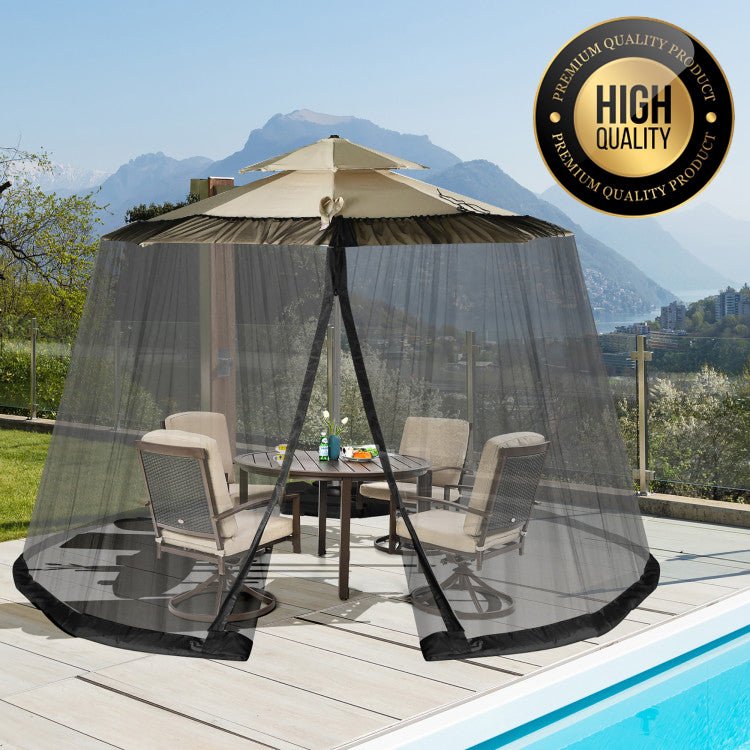 Premium 8-12FT Patio Umbrella Mosquito Mesh Netting With Fillable Base - Avionnti