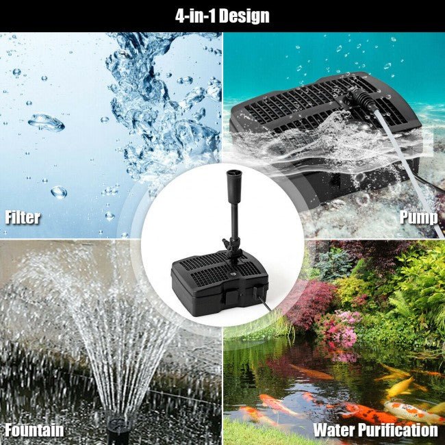 Premium All-In-One 660GPH Pond Filter UV System with Fountain Pump - Avionnti
