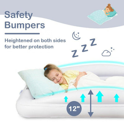 Premium Comfort Inflatable Toddler Travel Bed with Safety Bumpers - Avionnti