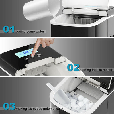 Premium Compact Portable Home Countertop Clear Round Ice Maker Machine - Avionnti