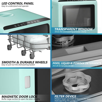 Premium Countertop Portable Dishwasher 5-Mode With Water Tank - Avionnti