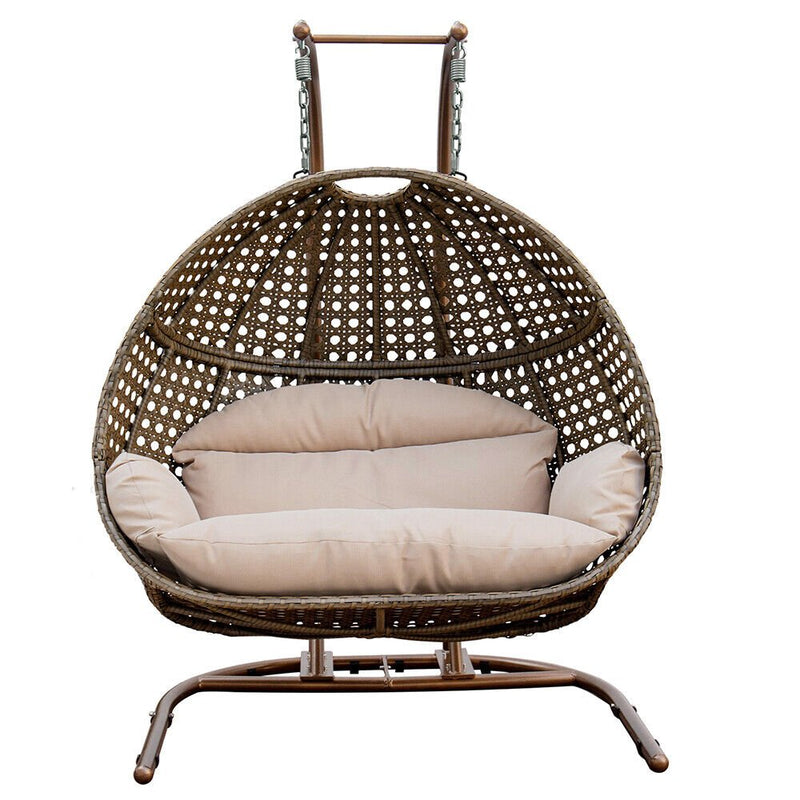 Premium Double Seat Hanging Porch Egg Swing Cushion Chair With Stand - Avionnti