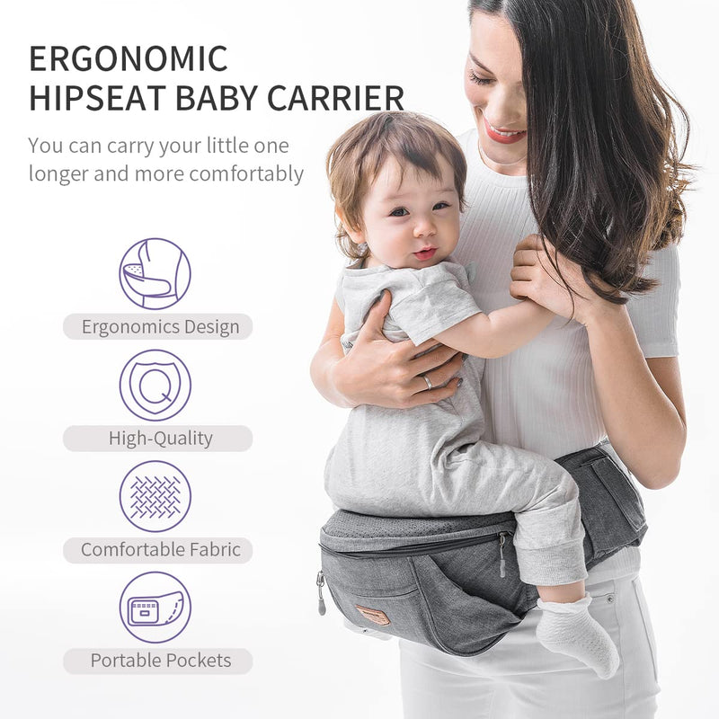 Premium Ergonomic Baby Infant Waist Hip Seat Carrier W/ Large Pockets - Avionnti