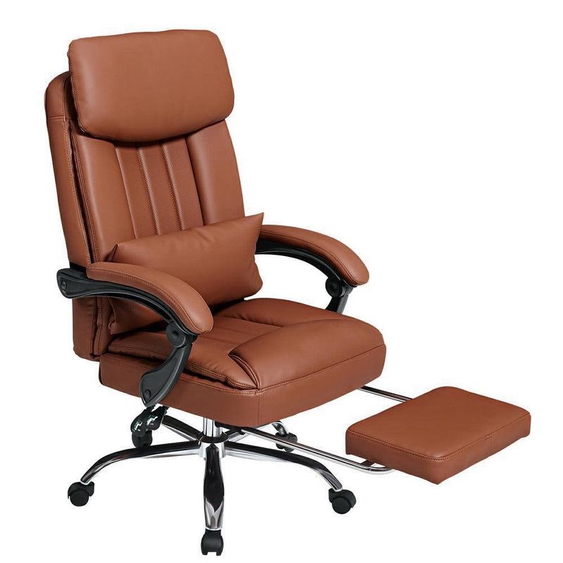 Premium Faux Leather Office Ergonomic Recliner Chair With Footrest - Avionnti