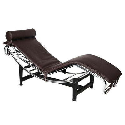 Premium Genuine Leather Ergonomic Chaise Lounge Chair With Steel Base - Avionnti