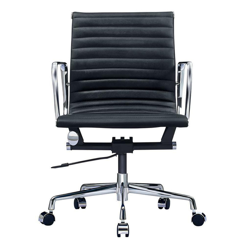 Premium Genuine Leather Office Low Back Swivel Ergonomic Chair - Avionnti