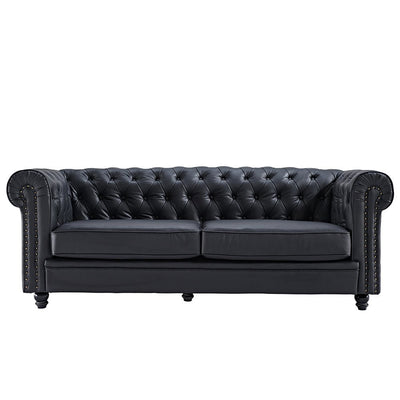 Premium Genuine Leather Vintage Chesterfield Sofa With Rolled Arm - Avionnti