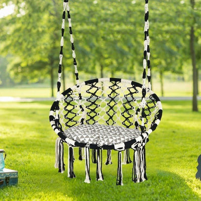 Premium Hanging Hammock Macrame Swing Chair For Indoor Outdoor - Avionnti