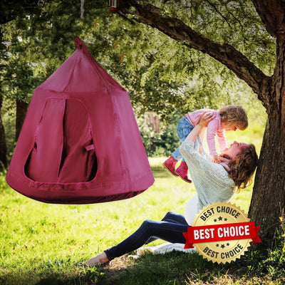 Premium HugglePod Swinging Tree Tent W/ LED String Lights For Kids - Avionnti