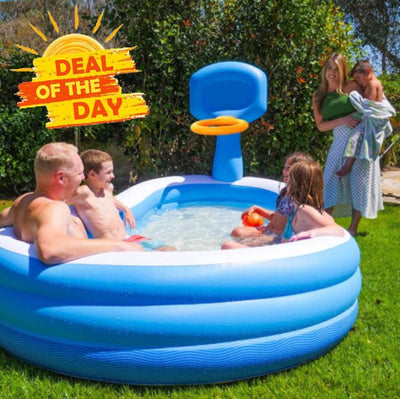 Premium Inflatable Blow Up Swimming Pool With Basketball Hoop - Avionnti