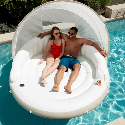 Premium Inflatable Family Pool Floating Island With Detachable Canopy - Avionnti