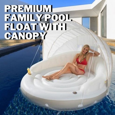 Premium Inflatable Family Pool Floating Island With Detachable Canopy - Avionnti