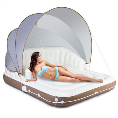 Premium Inflatable Lounge Pool Floating Island With Detachable Canopy - Avionnti