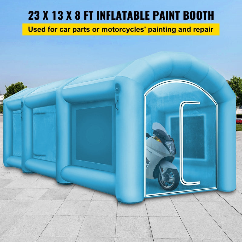 Premium Inflatable Spray Booth Car Paint Tent W/ Blowers - 23x13x8ft - Avionnti