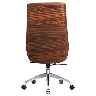 Premium Leather Office High Back Swivel Chair W/ Palisander Wood - Avionnti