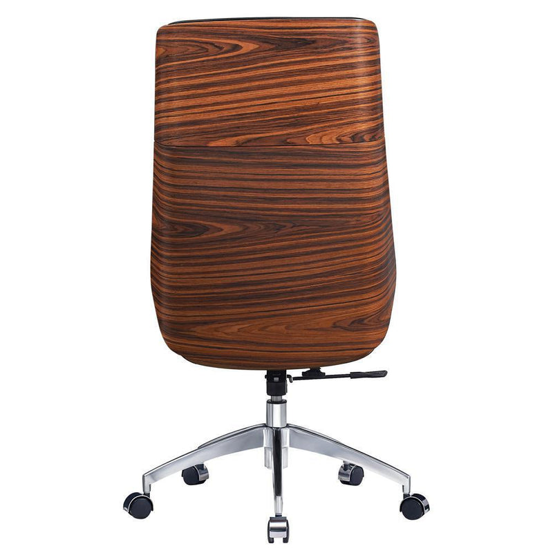 Premium Leather Office High Back Swivel Chair W/ Palisander Wood - Avionnti