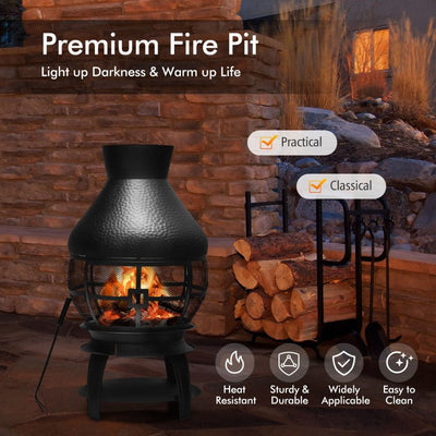 Premium Multifunctional Wood Burning Chiminea Fire Pit For Outdoor - Avionnti