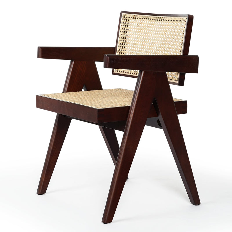 Premium Natural Rattan Chandigarh Dining Chair With Solid Wood Frame - Avionnti