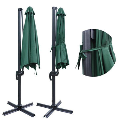 Premium Outdoor Patio Cantilever Umbrella 9ft - Khaki/Green - Avionnti