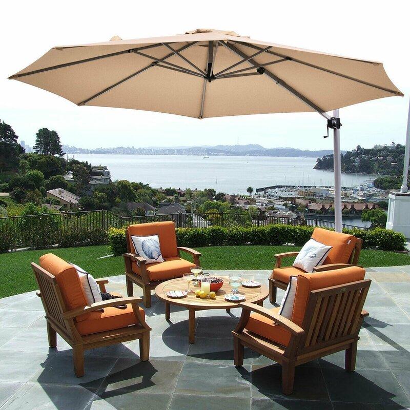 Premium Outdoor Patio Cantilever Umbrella 9ft - Khaki/Green - Avionnti