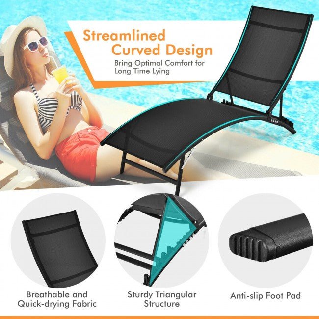 Premium Outdoor Patio Chaise Lounge Chair Set With Adjustable Backrest - Avionnti