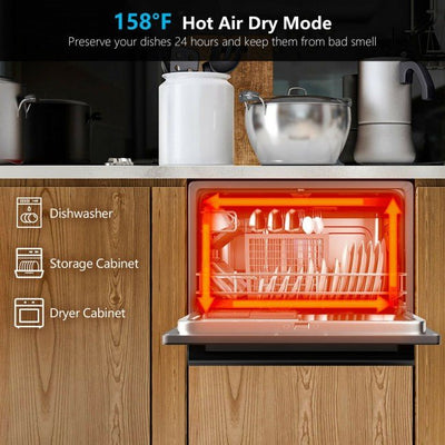 Premium Portable Countertop Dishwasher 5 Mode with 6 Place Setting - Avionnti