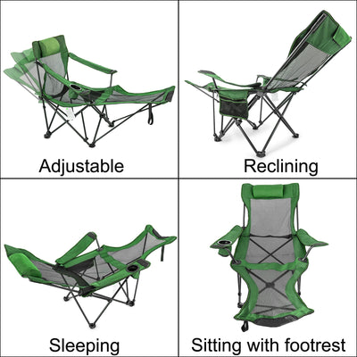 Premium Portable Folding Camping Chair With Footrest - Avionnti