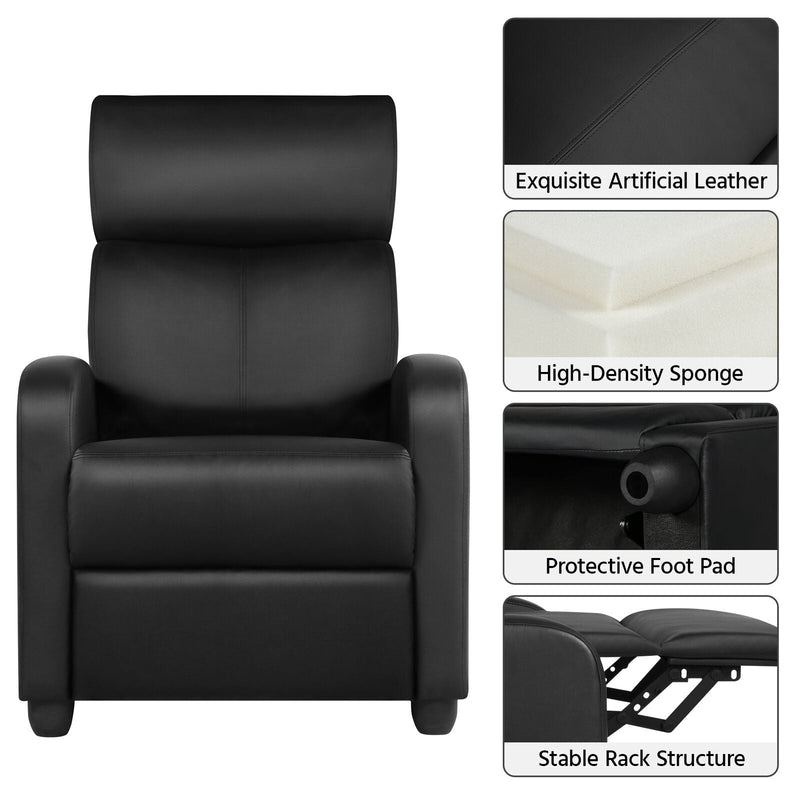 Premium PU Leather Comfort Recliner Sofa Chair With 3 Relaxation Modes - Avionnti