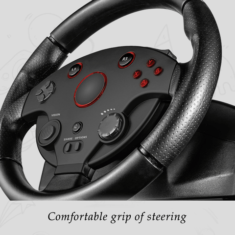 Premium Racing Steering Wheel - Compatible With PC/PS3/4/Xbox/One/Switch - Avionnti