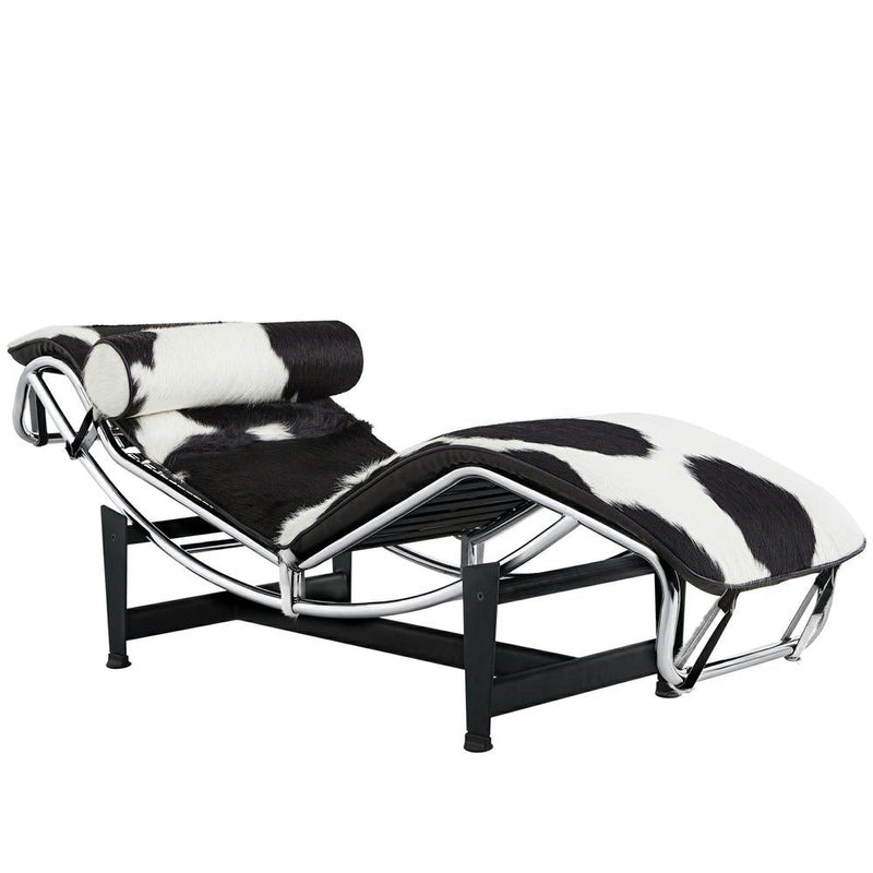 Premium Real Horsehair Ergonomic Chaise Lounge Chair With Steel Base - Avionnti