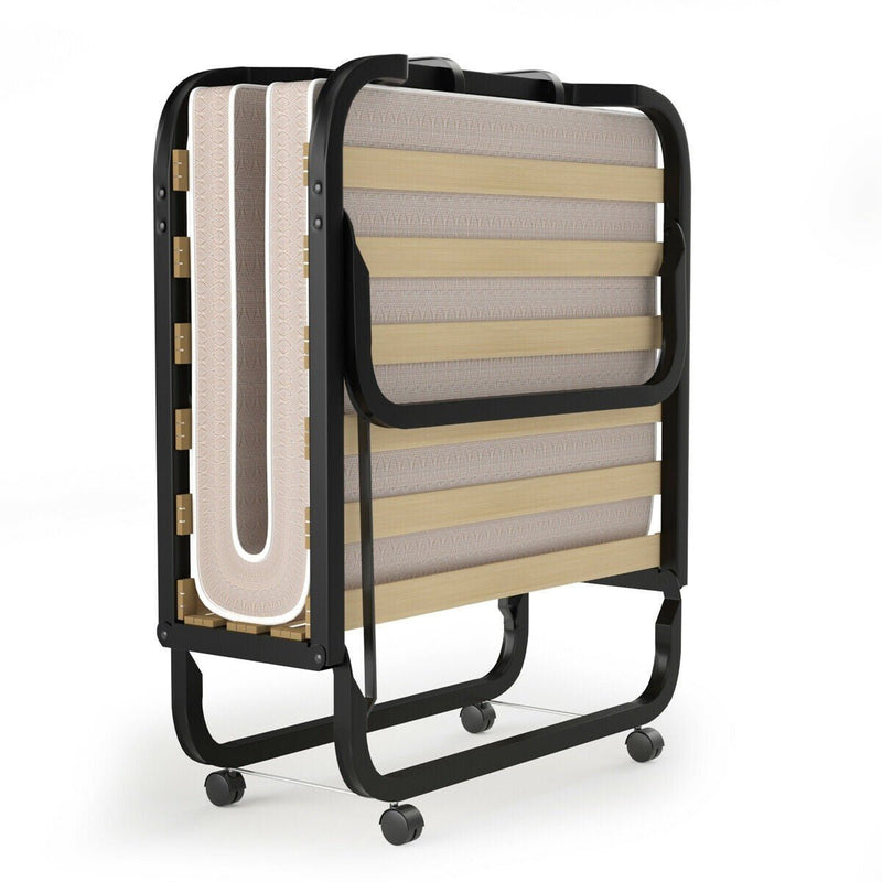 Premium Rollaway Folding Bed W/ Memory Foam Mattress Metal Bed Sleeper - Avionnti